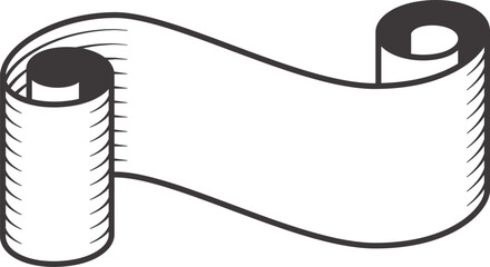 Elegant scroll banner is unfurling, displaying a blank space perfect for adding custom text or designs, ideal for announcements, invitations, or decorative elements