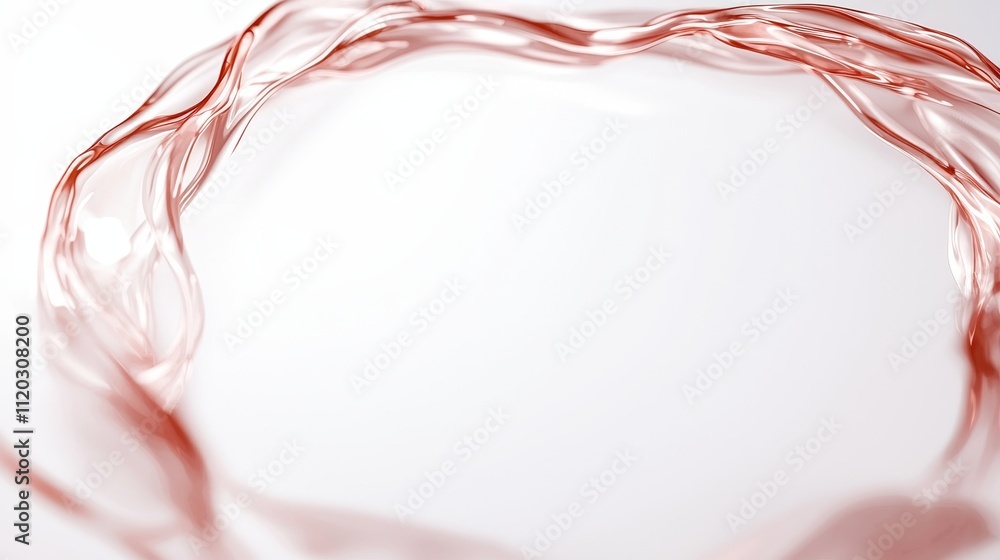 Aufkleber fluid wavy red lines on white background creating a minimal abstract art piece suitable for modern d