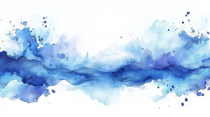 Obraz premium A blue watercolor background with a white background