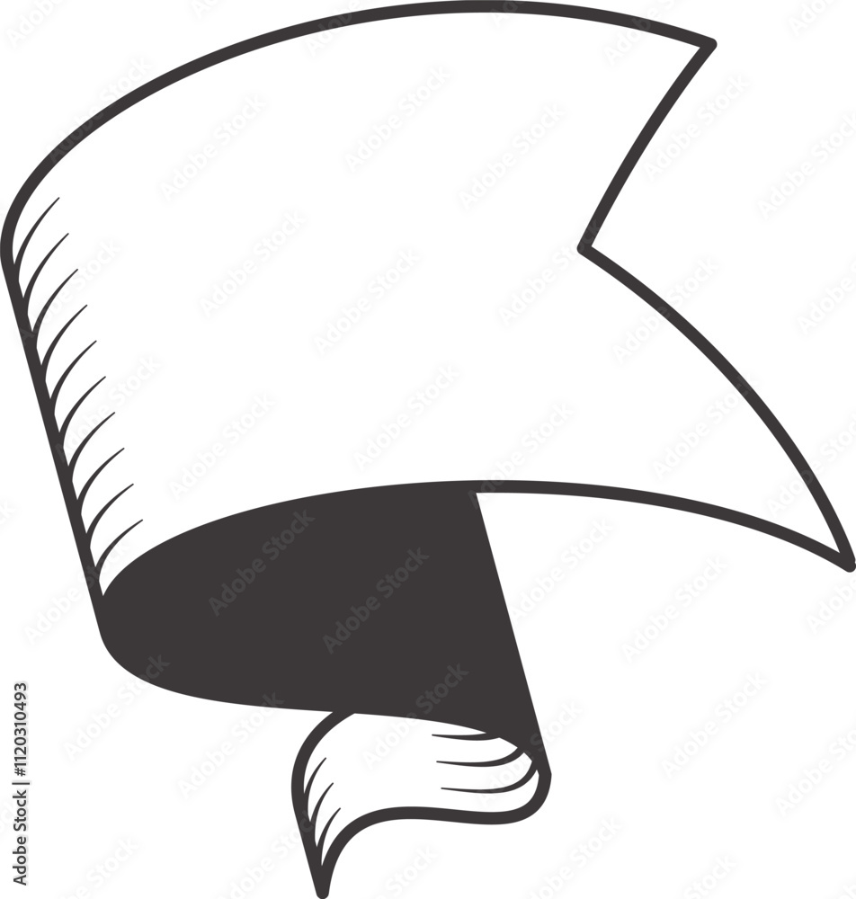 Poster classic vintage ribbon banner waving in the wind, creating a sense of movement and providing ample s