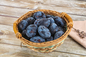 Fresh raw sweet juicy plum