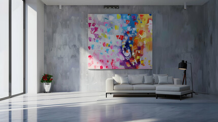Modern style conceptual interior design 3d illustration