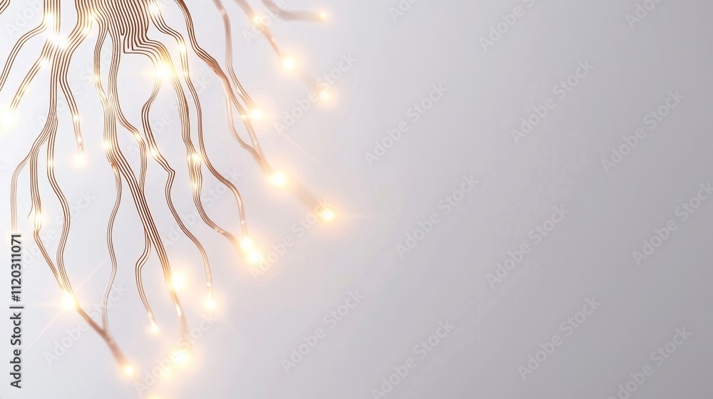 Poster abstract background with golden lines and soft glowing lights for creative and artistic design proje