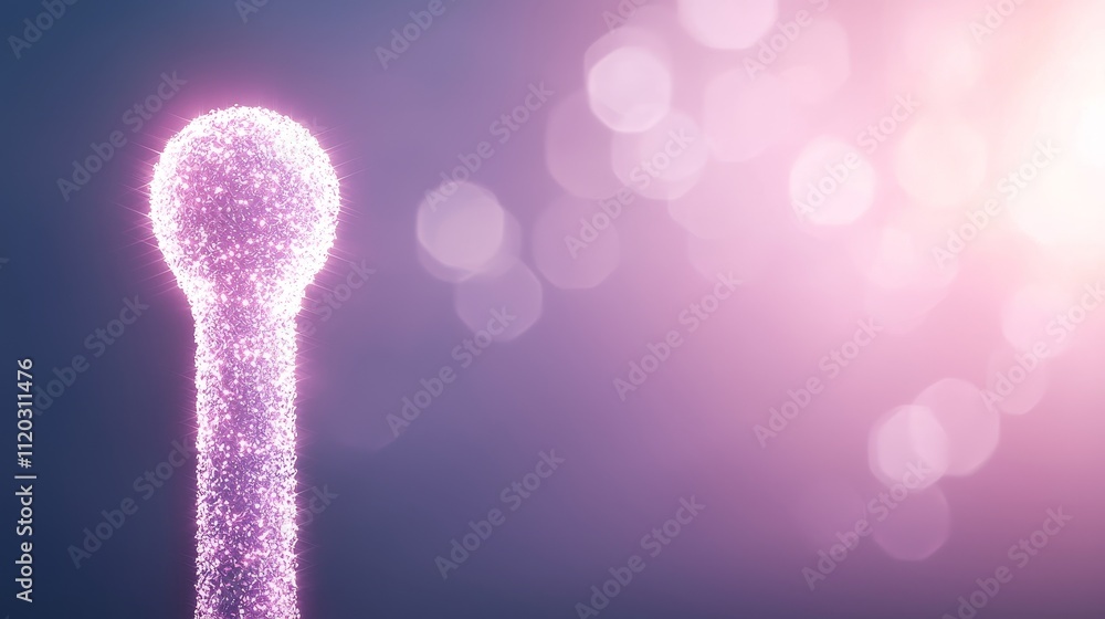 Poster abstract glowing object in soft focus creating magical atmosphere with light bokeh and vibrant color