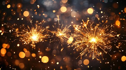 Fototapeta premium A dazzling display of sparkling lights and vivid colors, evoking a festive and celebratory atmosphere.