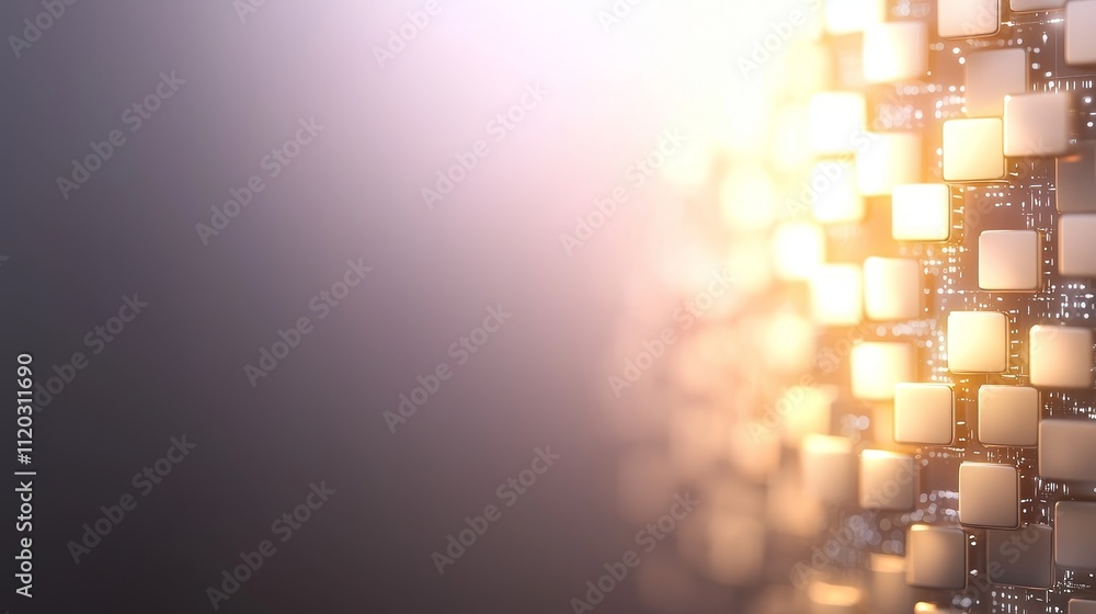 Poster abstract technology background with glowing circuit board elements and soft light for digital innova