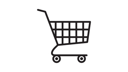 Trolley vector icon, shopping cart vector icon