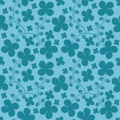 Seamless floral pattern, abstract natural print with hand drawn wild plants. Delicate botanical design: large white flowers, leaves, branches on a light background. Vector illustration.