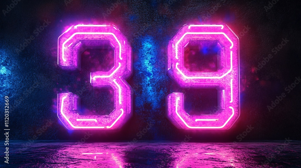 Poster a vibrant display of the numbers 