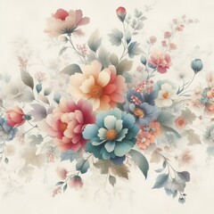 66 Watercolor Blooms A floral pattern inspired by watercolor wit