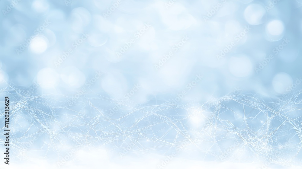 Poster Soft Blue Abstract Background with Blurry Bokeh Effect and Subtle Light Patterns for Creative Design Projects