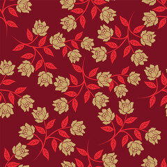 Seamless floral pattern, abstract natural print with hand drawn wild plants. Delicate botanical design: large white flowers, leaves, branches on a light background. Vector illustration.