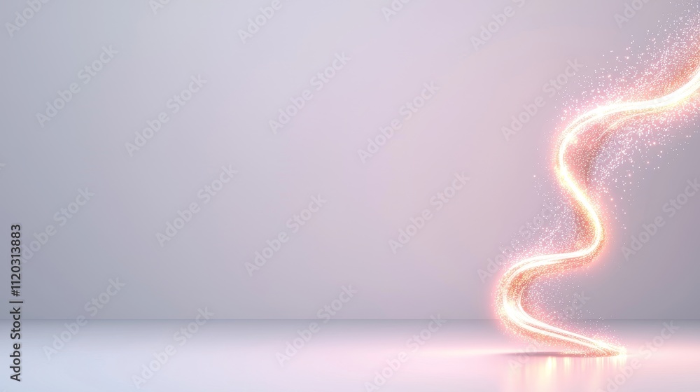 Poster sparkling light trail on soft background perfect for abstract design and creative projects