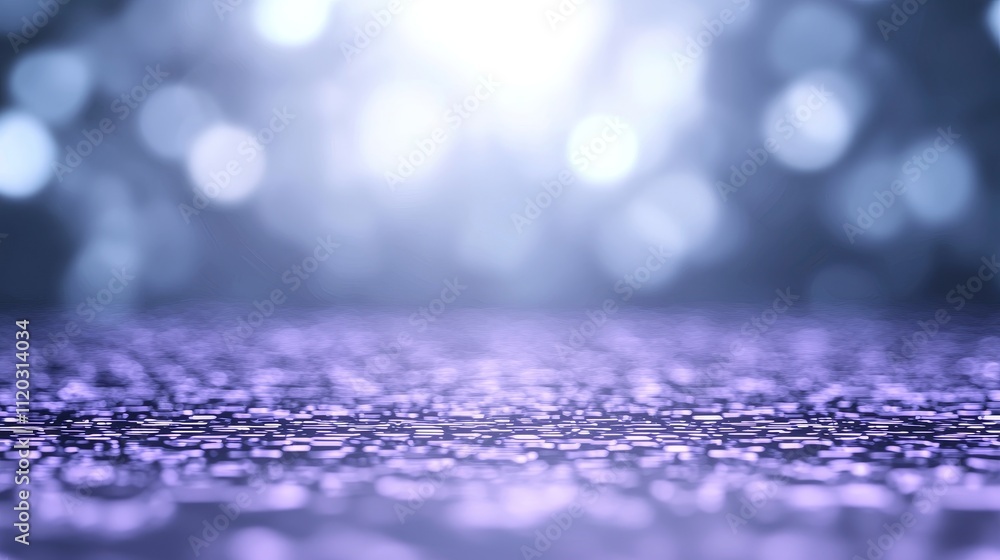 Poster ethereal bokeh background with purple hues and soft light reflections for creative projects