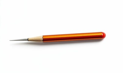 Fototapeta premium Orange pencil, pointed tip, metallic casing.