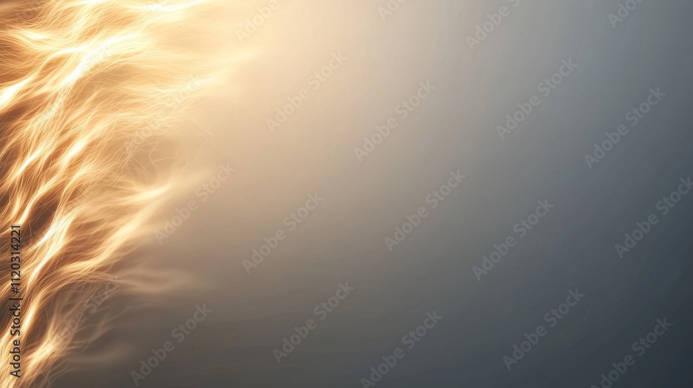 Poster abstract background of flowing golden light and dark gradient for creative projects or art concepts