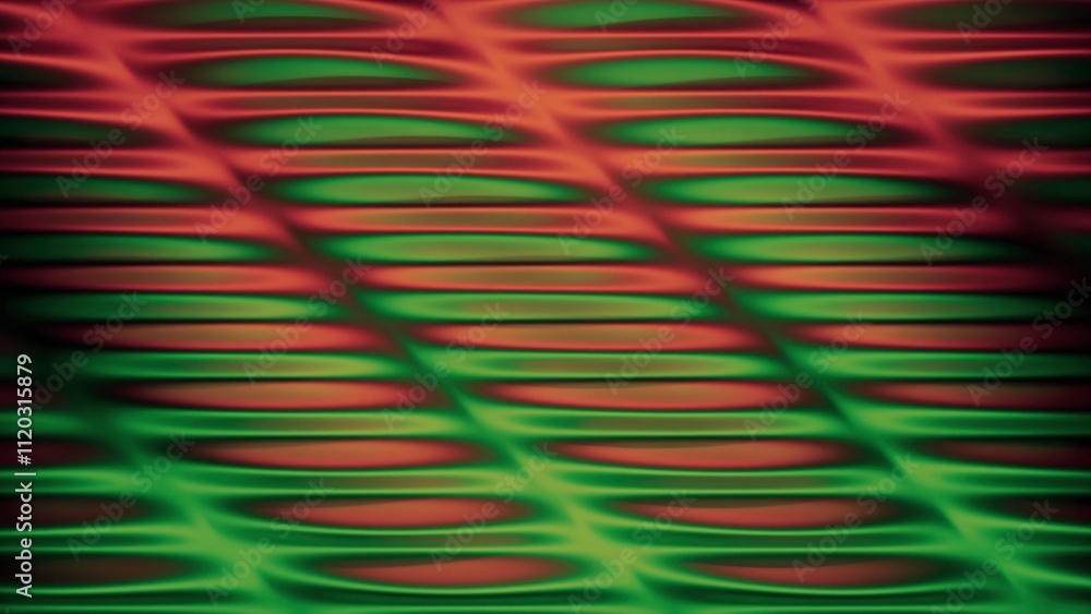 Sticker vibrant abstract wave patterns showcased in striking red and green tones that captivate. design