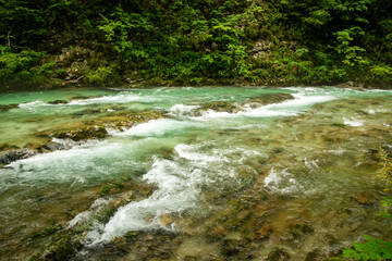 Beautiful Vintgar canyon in Slovenia