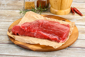 Raw beef flesh for cooking