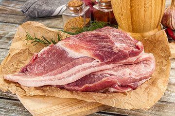 Raw fresh pork meat piece