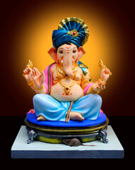 Lord Ganesha on beautiful background, Ganpati festival, Ganpati