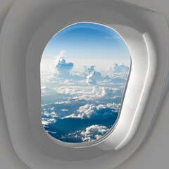 High-Altitude Serenity: Spectacular Cumulus Nimbus Clusters Through an Airplane Window