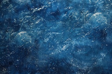 The image is of a blue ocean with white clouds and a starry sky