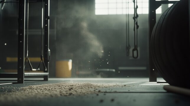 Dust Floating in Air in a Dark Gym Environment