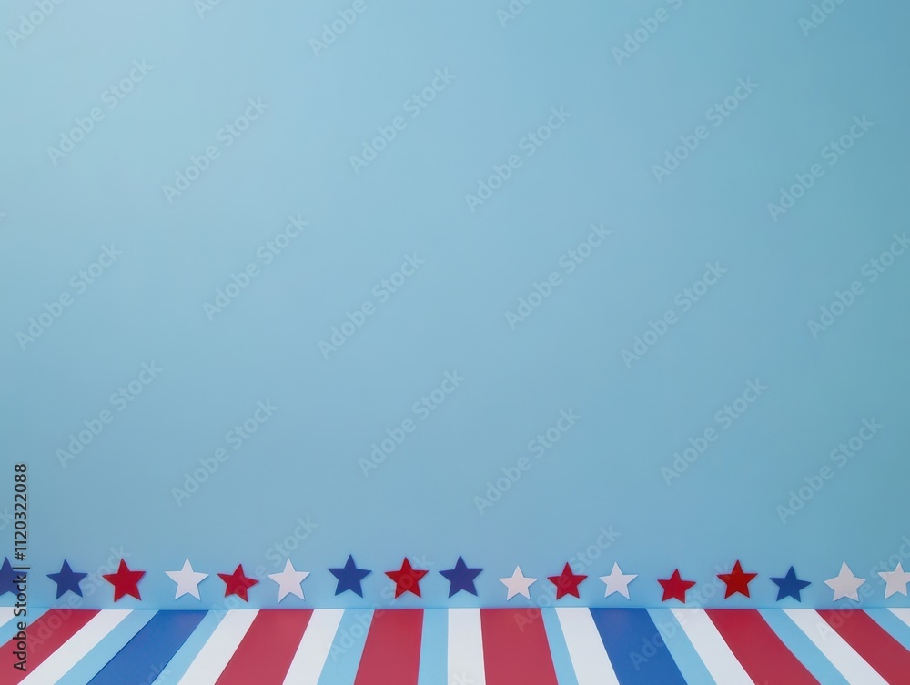 Poster agnostic background with red, white, and blue stripes at the bottom edge of the frame the stars on e