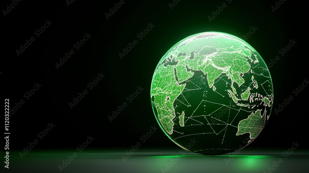 Poster global connectivityvisualizing earth's networks digital realm 3d graphics futuristic setting abstrac
