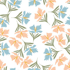 Seamless vintage pattern abstract. wonderful pink flowers, golden leaves on a dark blue background. vector texture . trend print for textiles