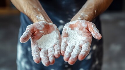 Hands Preparing to Lift Chalk on Dark Background