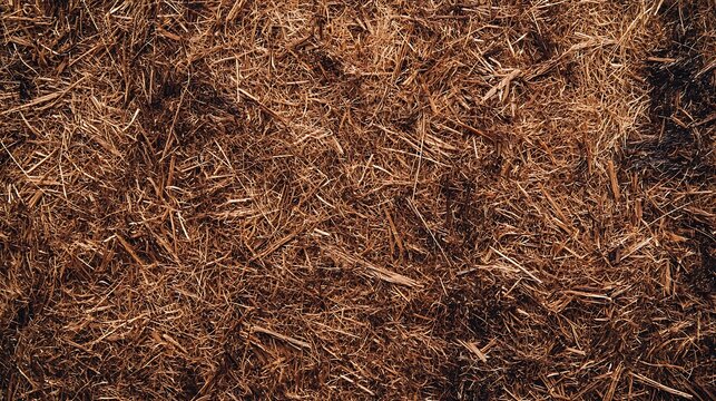 A pile of brown straw with a lot of twigs and branches - Powered by Adobe