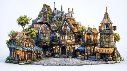 Obraz premium Charming miniature village with intricate details.