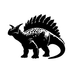 Prehistoric Dinosaur Ankylosaurs Silhouette Vector for Wildlife Conservation Illustrations.