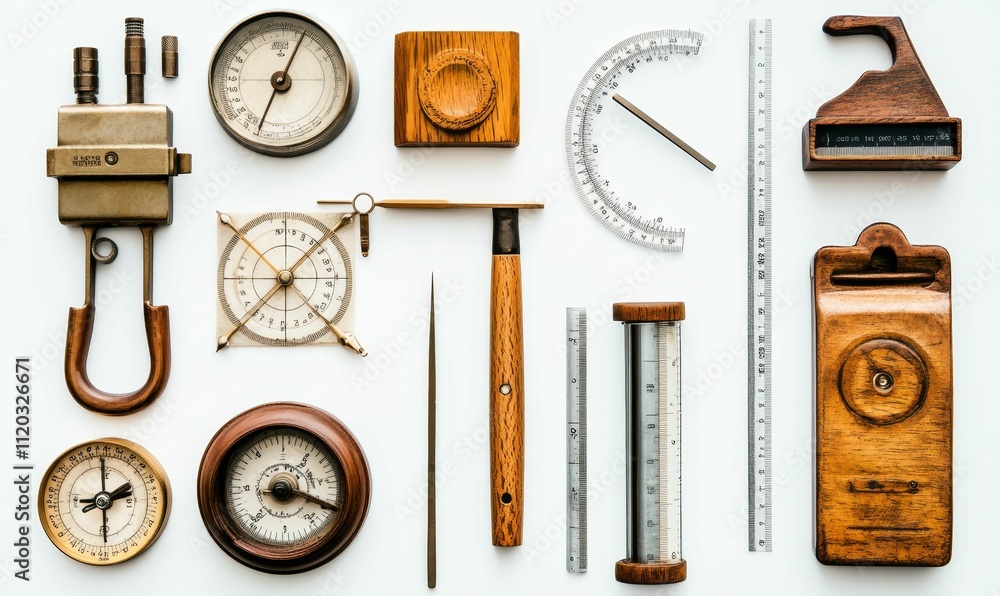 Poster antique navigational and measuring instruments.