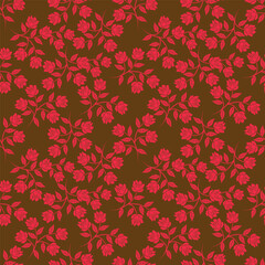 Seamless vintage pattern abstract. wonderful pink flowers, golden leaves on a dark blue background. vector texture . trend print for textiles