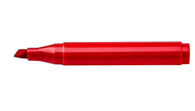 Red Marker For Writting on White Background