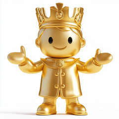 gold 3D icon of a king like this image