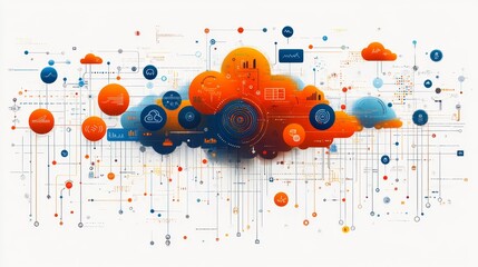 Obraz premium Multi conexiones tecnológicas e informáticas, a través de Internet, la seguridad y la protección de datos reflejados en una gráfica.