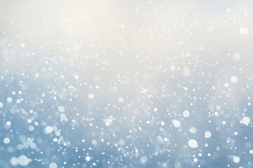 Obraz premium soft abstract snowfall with floating white particles against a gentle blue gradient background creating a dreamy effect 