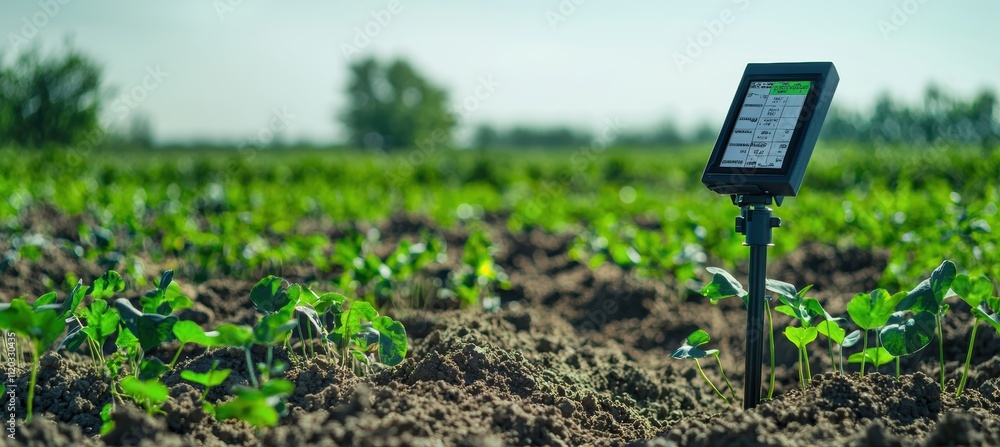 Poster high-tech soil moisture monitoring in precision agriculture for optimal crop management and yield