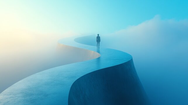 Camino, o concepto de enfocarse en la vida profesional, trayecto o destino a seguir en un futuro pr&oacute;ximo