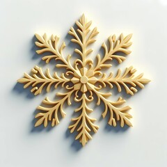 golden snowflake isolated on white background