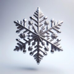 Silver snowflake on white background