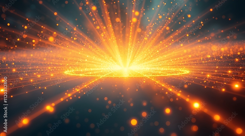 Poster cosmic explosion: a mesmerizing abstract background featuring a vibrant burst of light and energy, r