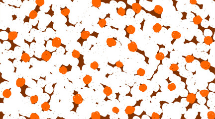 Abstract Pattern with White and Orange Elements. A creative representation featuring an abstract pattern of white shapes interspersed with orange highlights, ideal for modern designs.