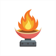 Flat design field burner illustration vector icon