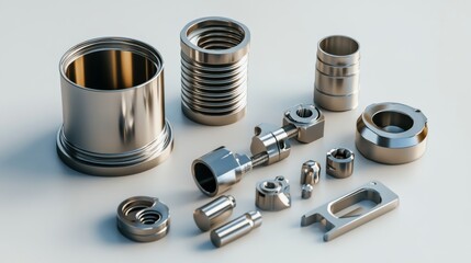 Engine pistons and oil, motor parts, crankshaft mechanics. Automotive and motorcycle lubricant concept in 3D.