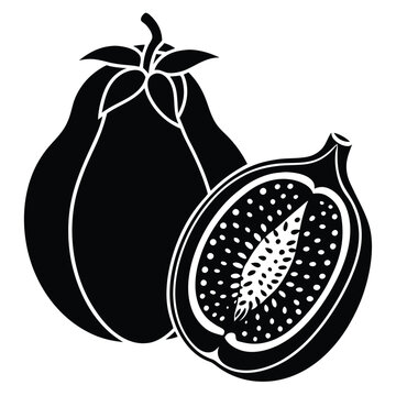 black figs, whole and sliced clip art preview